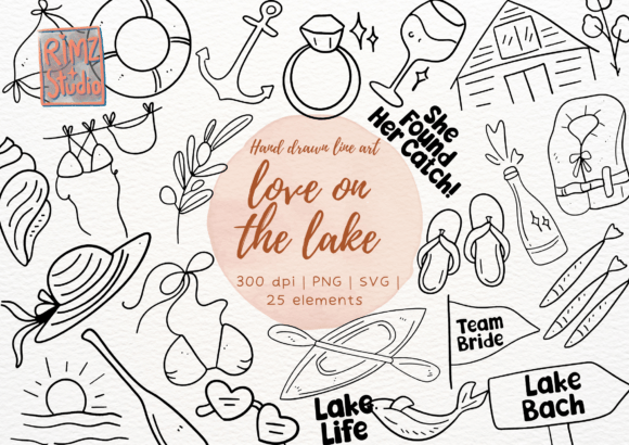 Elevate Your Creative Projects with Lake Bachelorette Hand Drawn SVG Elements