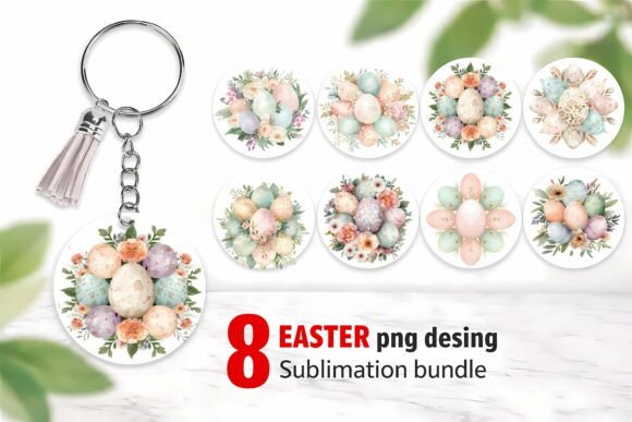 Elevate Your Spring Crafts with the 8 Easter Floral Egg Cluster PNG Sublimation Bundle
