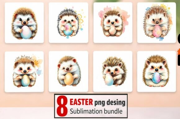 Elevating Product Design with the 8 Easter PNG Sublimation Bundle – Hedgehog Collection