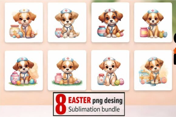 Elevating Seasonal Merchandise: The Strategic Value of the 8 Easter Nurse Puppy PNG Sublimation Bun