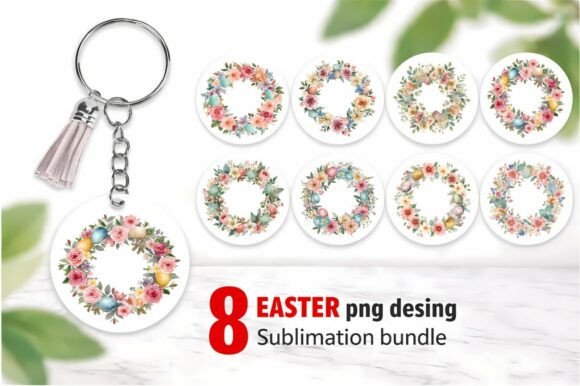 Evaluating the 8 Easter Floral Wreath with Eggs PNG Bundle for Spring Projects