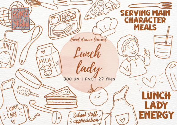 Evaluating the Lunch Lady Doodle Hand Drawn PNG Set for Creative and Commercial Projects