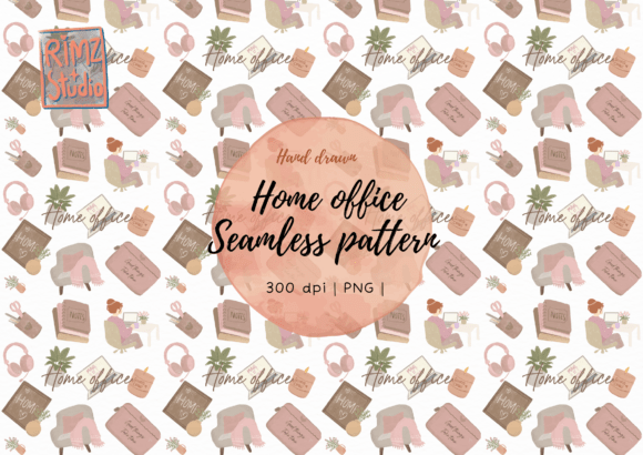 Home Office Seamless Pattern: Versatile Design Assets