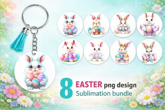 Integrating the 8 Easter Bunny with Eggs PNG Sublimation Bundle into Your Creative Workflow