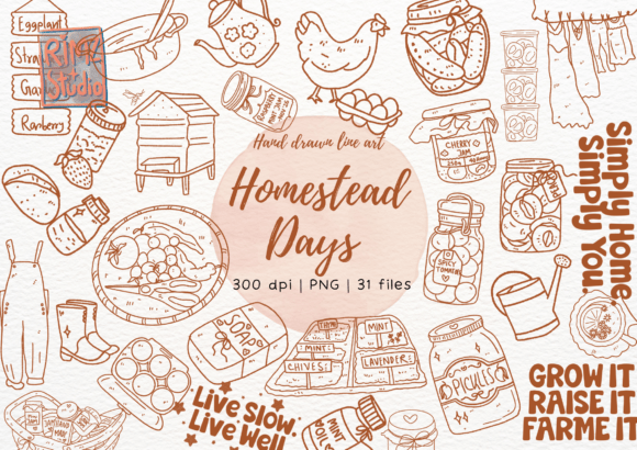 Integrating the Homestead Hand Drawn Clipart Bundle PNG into Professional Creative Workflows