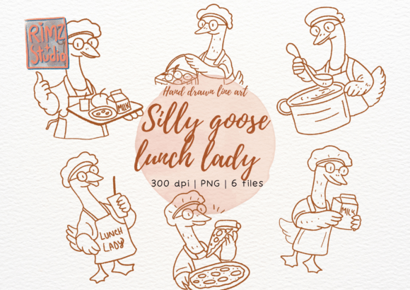 Silly Goose Lunch Lady Clipart Set for Creators