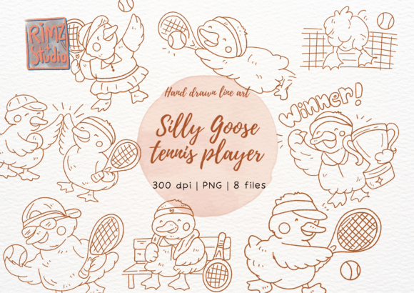 Unleashing Creativity with Silly Goose Tennis Player Hand Drawn PNG Assets