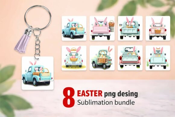 Unlocking Spring Creativity with 8 Easter Truck with Bunnies PNG Sublima Designs