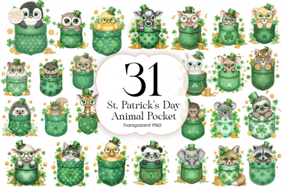 Unlocking the Charm of St Patrick's Day Animal Pocket PNG Designs for Your Creative Projects